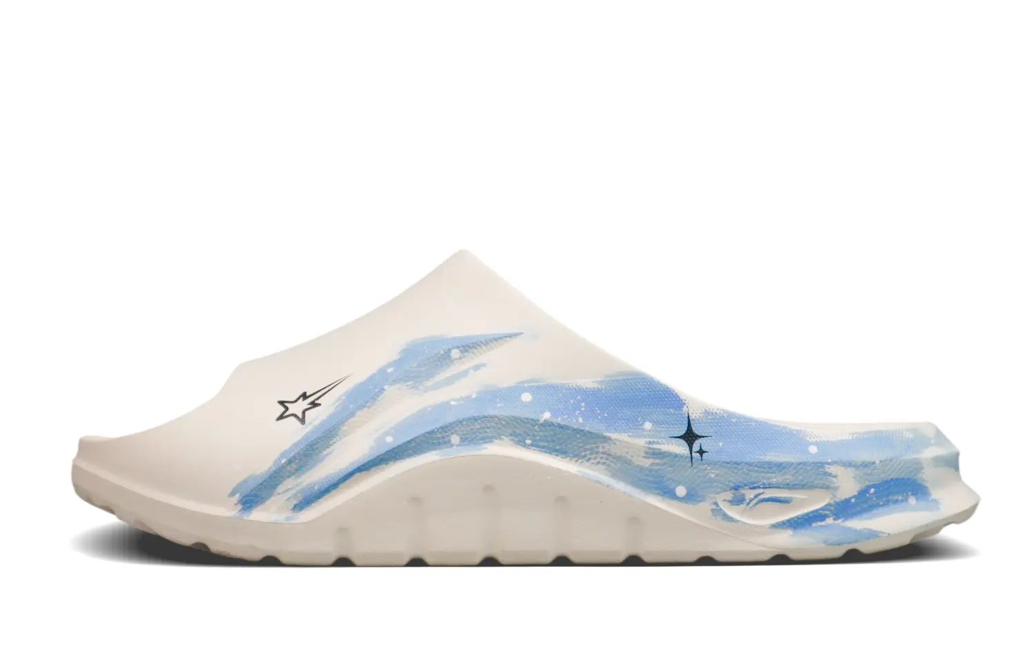 

LINING Мягкие шлепанцы на платформе унисекс бежево-бело-голубые, цвет Beige White Blue