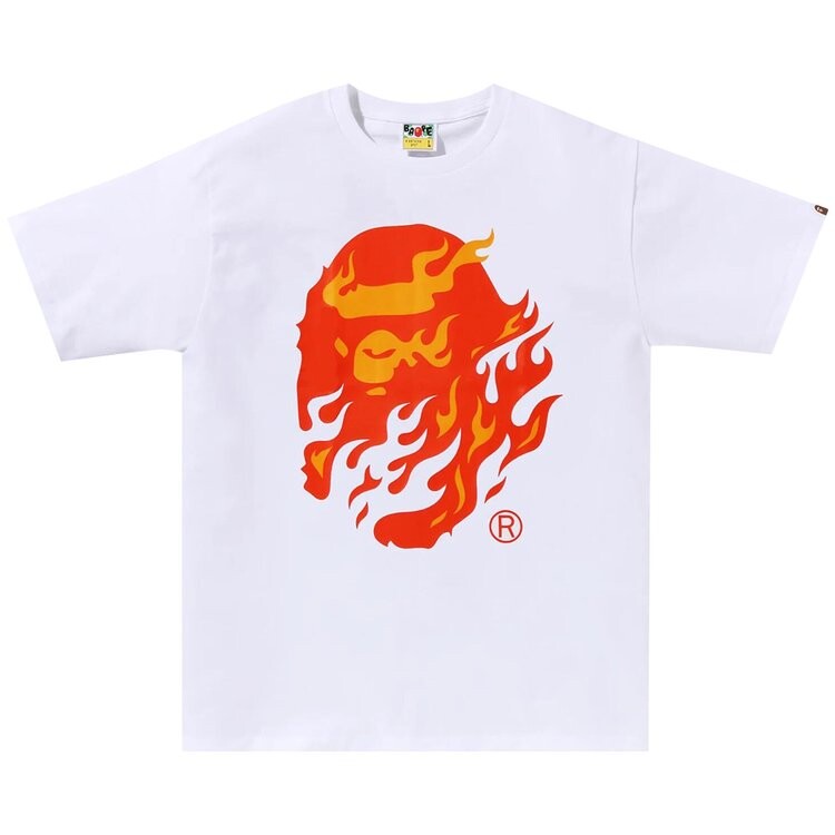 

Футболка BAPE Flame Ape Head Tee, цвет White/Red