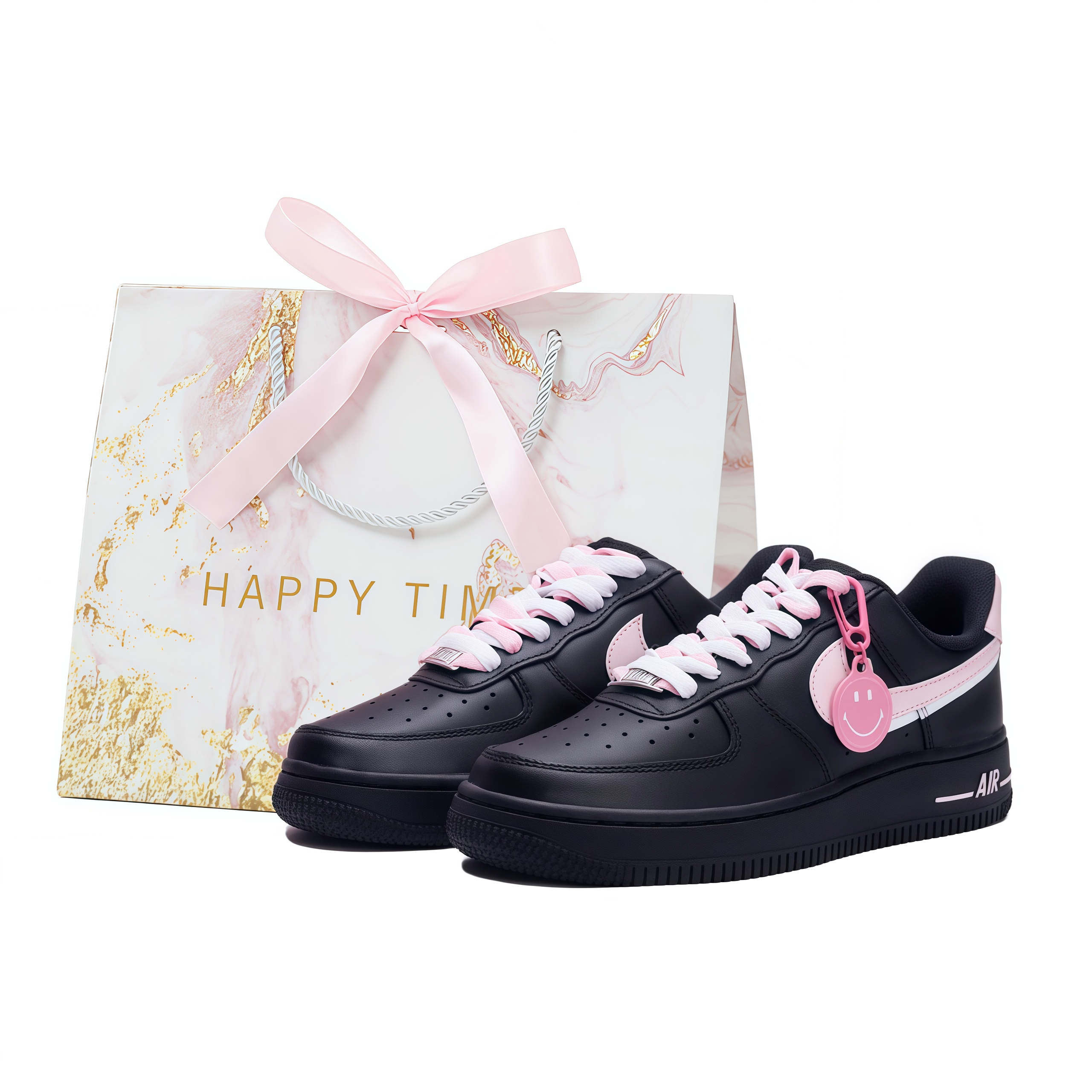 

Nike Кроссовки Air Force Air Force 1 Black Warrior Abrasion Resistant Slip Resistant Low top Skateboard Shoes Unisex