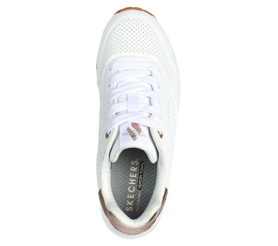SKECHERS Детские кроссовки UNO GEN1 SHIMMER AWAY белые — фото 2