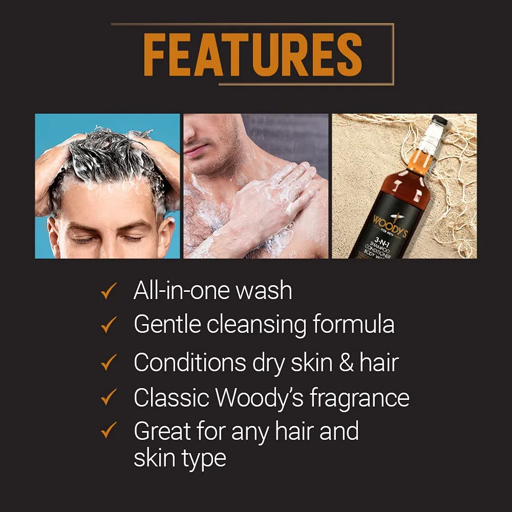 Шампунь-кондиционер-гель для душа 3 в 1 Woody's Special Edition Whiskey Bottle, 946 мл Woody'S — фото 4
