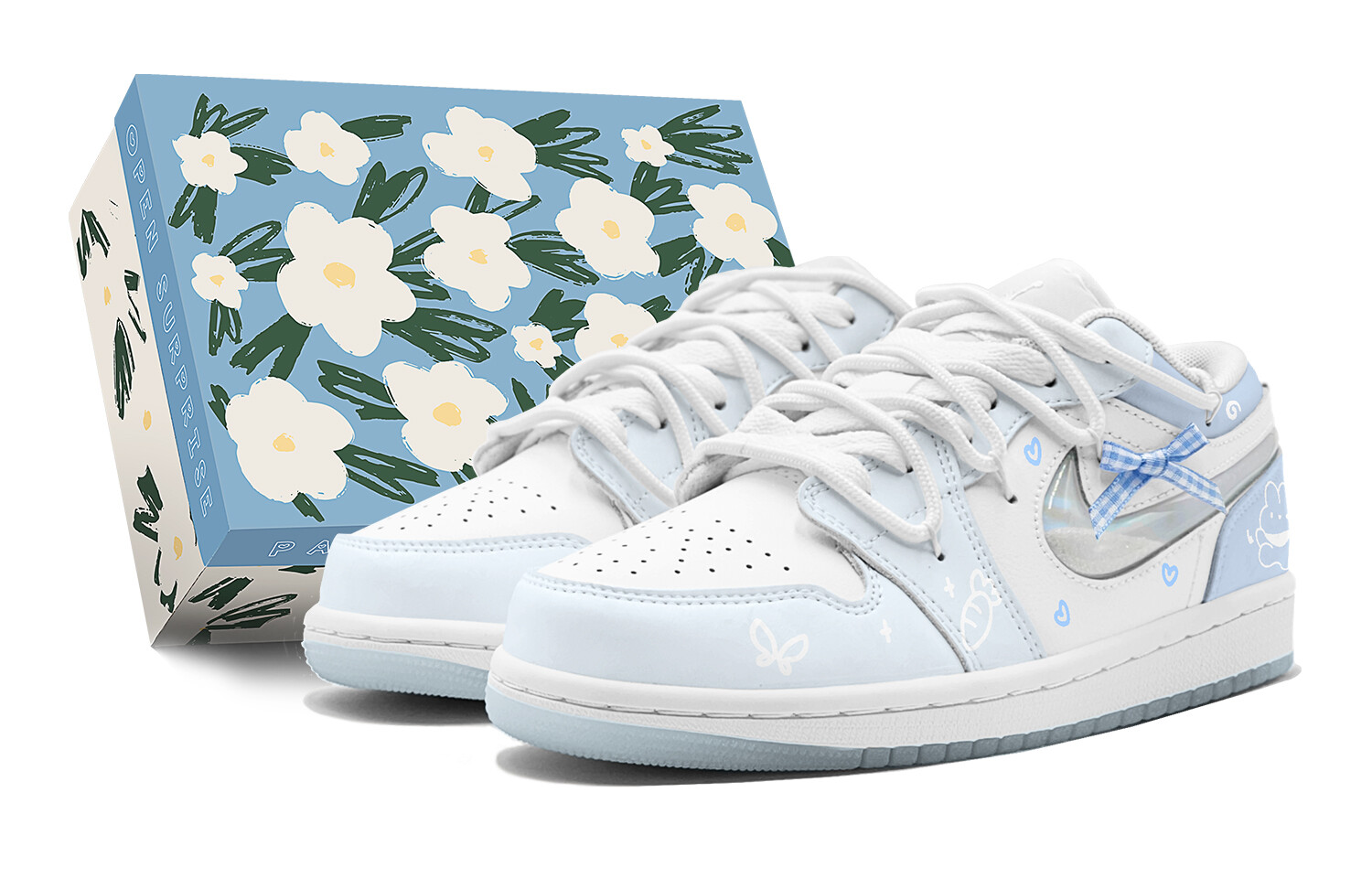 

Кроссовки Air Jordan 1 Vintage Basketball Shoes Women's Low-Top White, Синий, Кроссовки Air Jordan 1 Vintage Basketball Shoes Women's Low-Top White