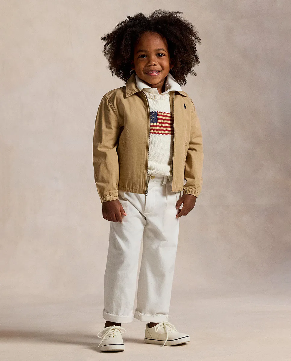 

Хлопковая куртка для мальчиков на молнии Polo Ralph Lauren, бежевый