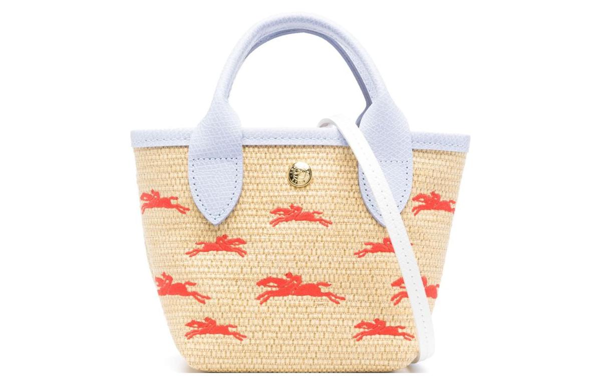 

Сумка Le Pliage от Longchamp бежевого и синего цветов