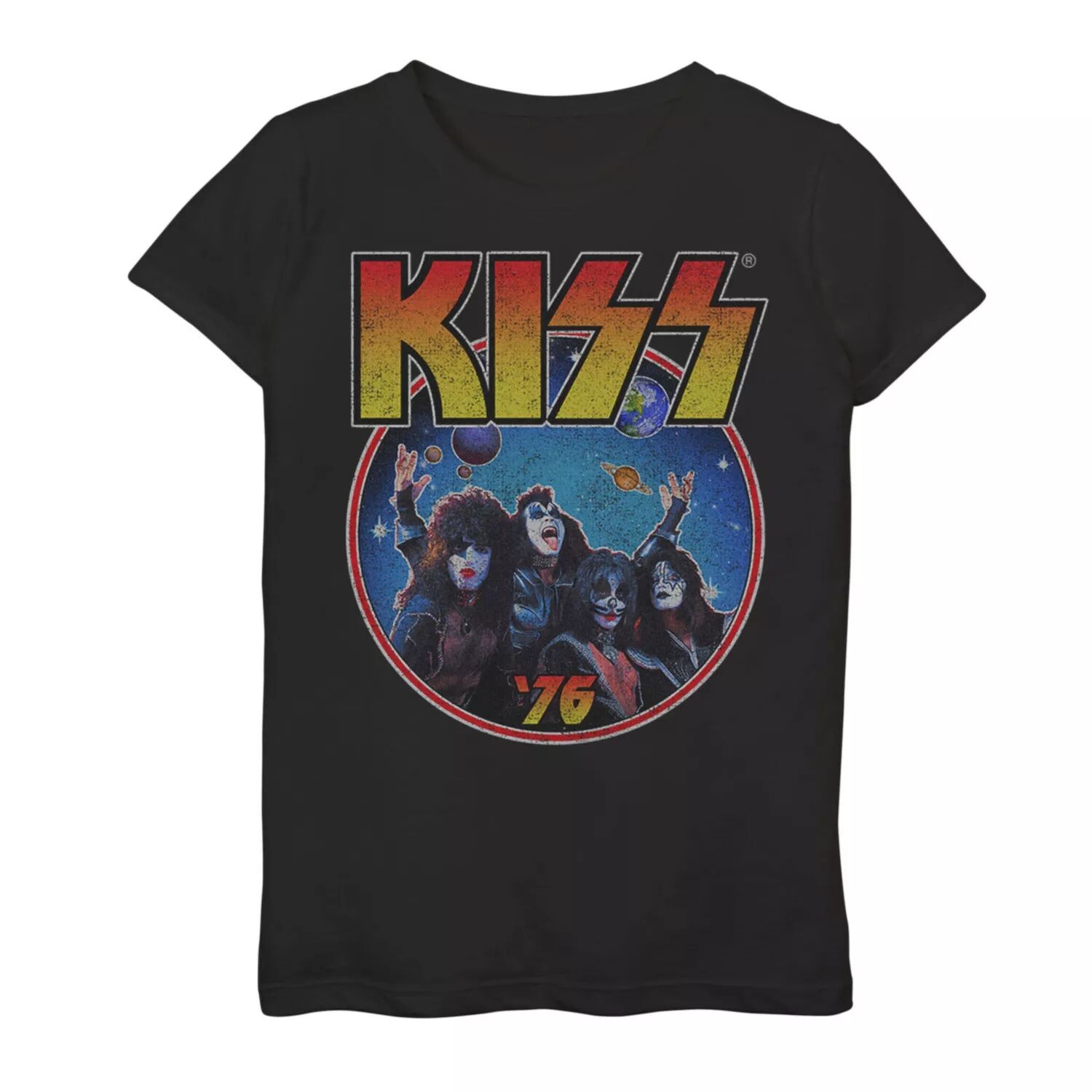 

Футболка Girls Kiss 1976 Space Band с рисунком Licensed Character
