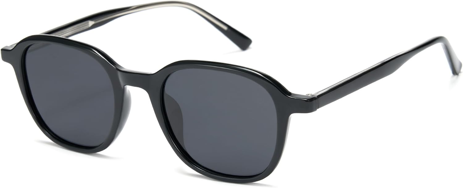 

Поляризованные солнцезащитные очки Cyxus для мужчин и женщин. Модные солнцезащитные очки с защитой от УФ-излучения для вождения, рыбалки и путешествий. P1290, Bright Black Frame Grey Lens