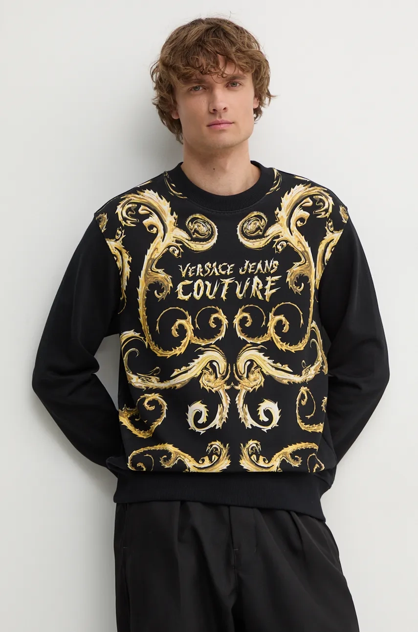 

Хлопковая толстовка Versace Jeans Couture, черный
