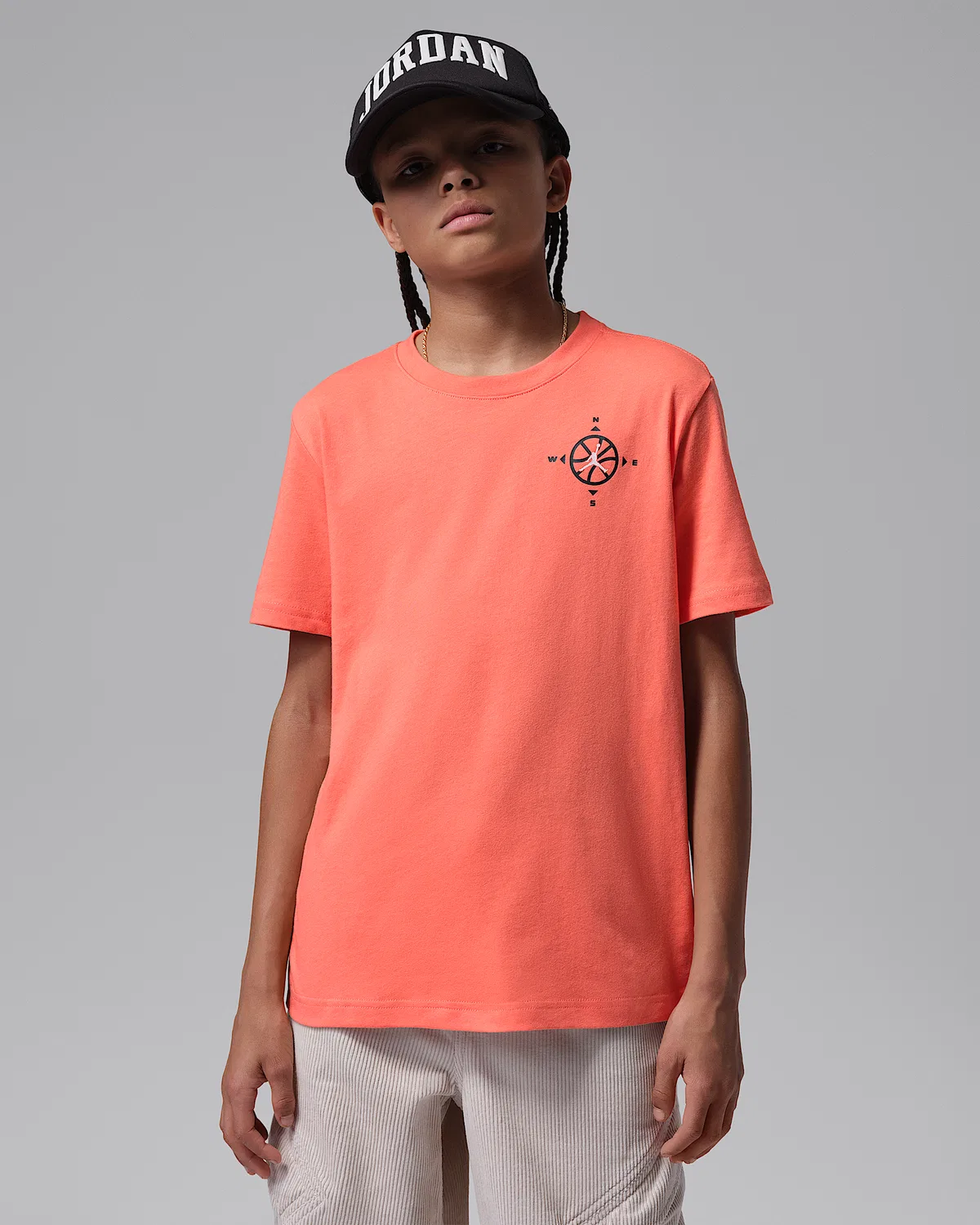 Детская футболка Jumpman Compass Jordan, Light Wild Mango — фото 2
