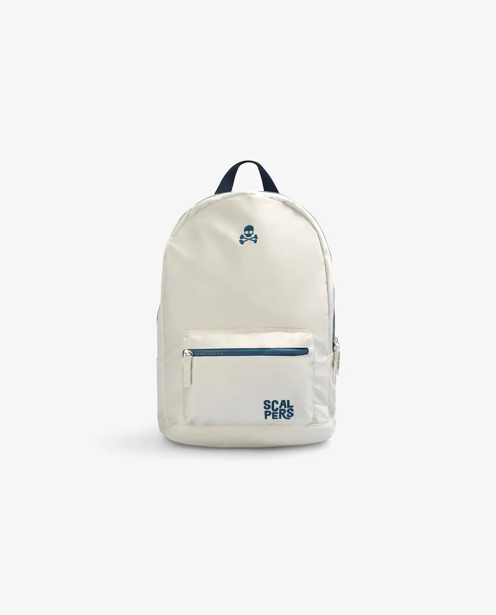 

Рюкзак для мальчика с застежкой-молнией и регулируемыми ручками Scalpers, белый