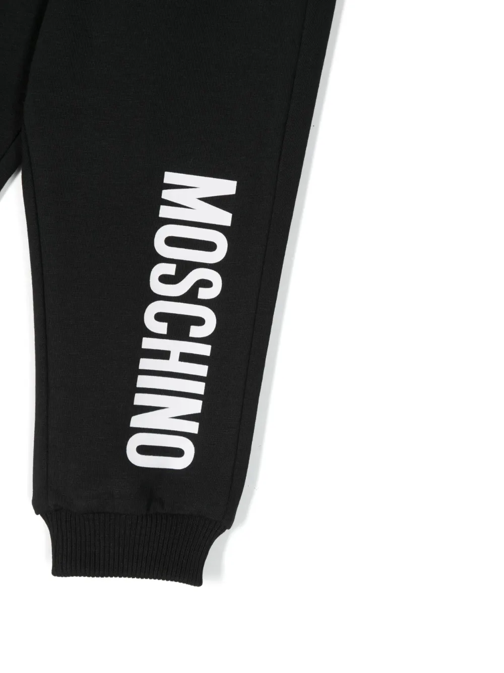 Зауженные спортивные брюки с логотипом Moschino Kids, черный — фото 3