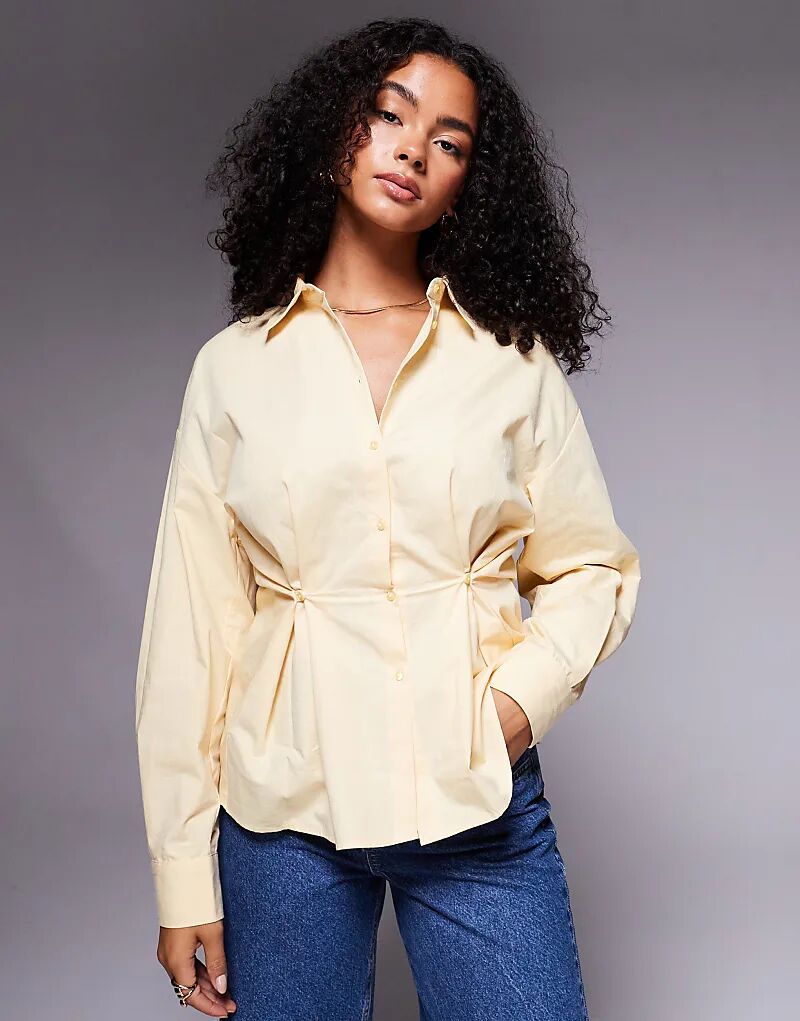 

Рубашка ASOS DESIGN с застежкой на пуговицы цвета пахты