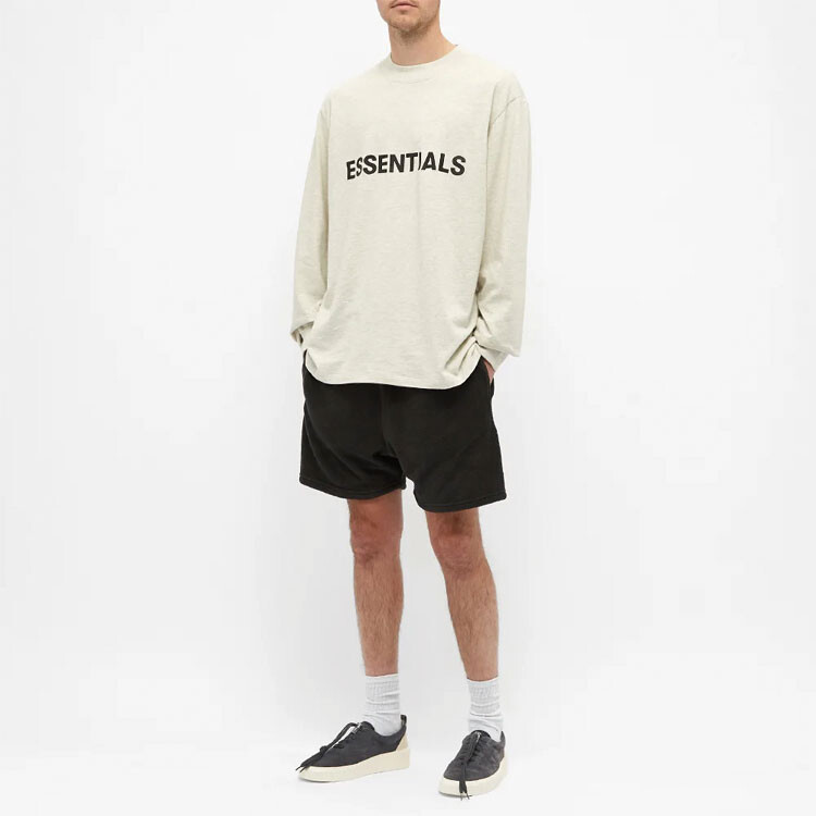 Ss20 Футболка мужская кремовая Fear Of God Essentials, кремовый — фото 2