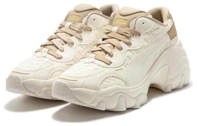 Женские кроссовки на танкетке Puma Pulsar на массивной танкетке, White/Brown — фото 3