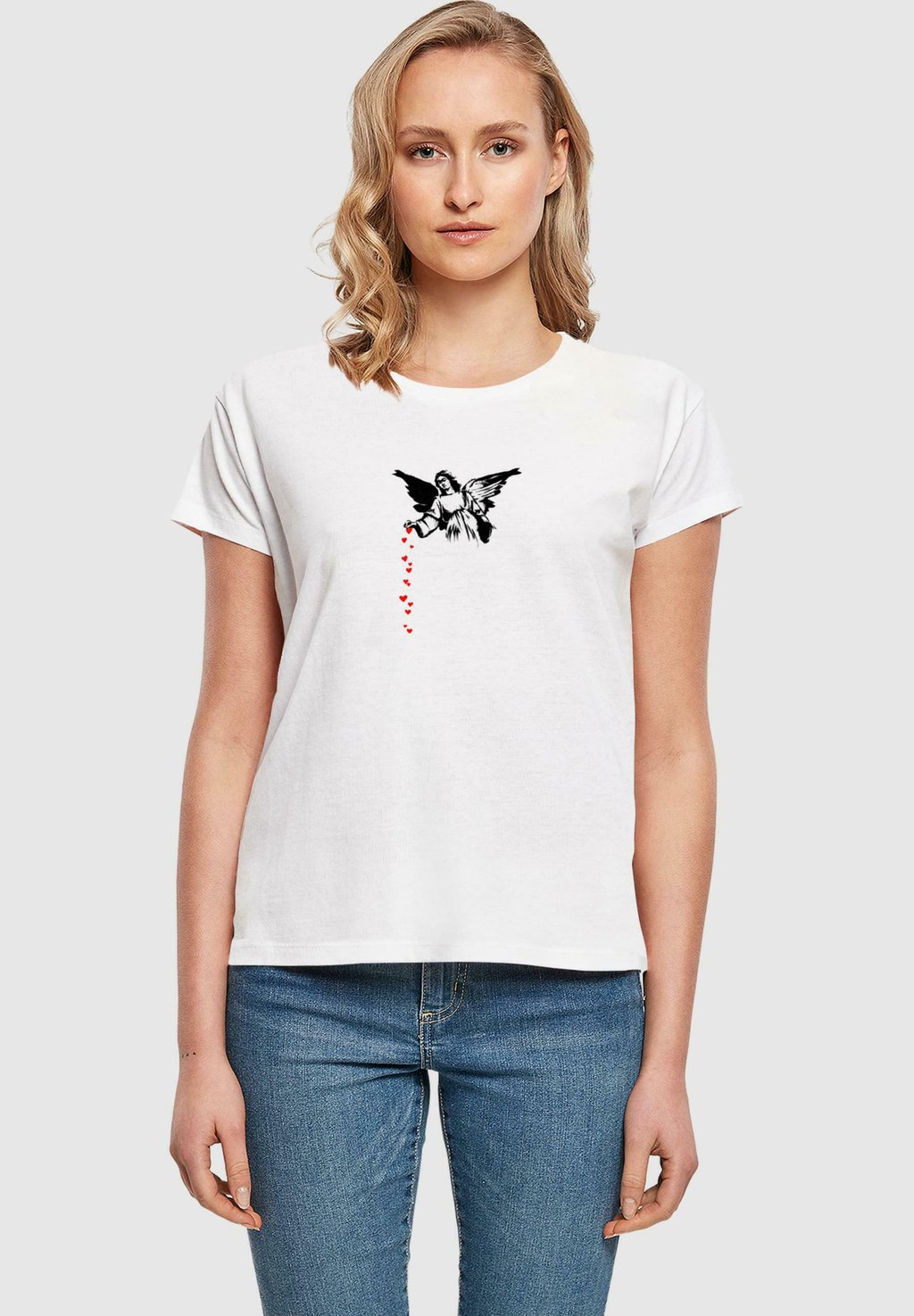 

Футболка с принтом BANKSY HEARTS BOX Merchcode, белый