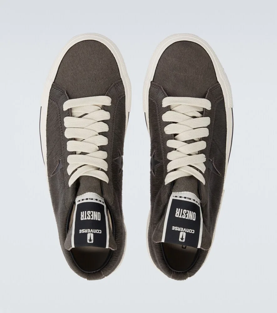 Кроссовки Converse из телячьей кожи Rick Owens, серый — фото 4