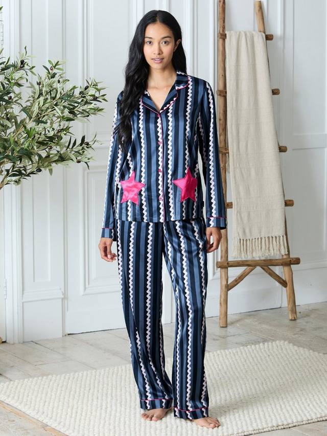 

Пижамный комплект с карманом и пуговицами Chelsea Peers, Navy