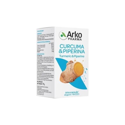 

ARKOPHARMA Arkocapsule Curcuma + Piperina Bio Добавка для костей и суставов, 40 капсул