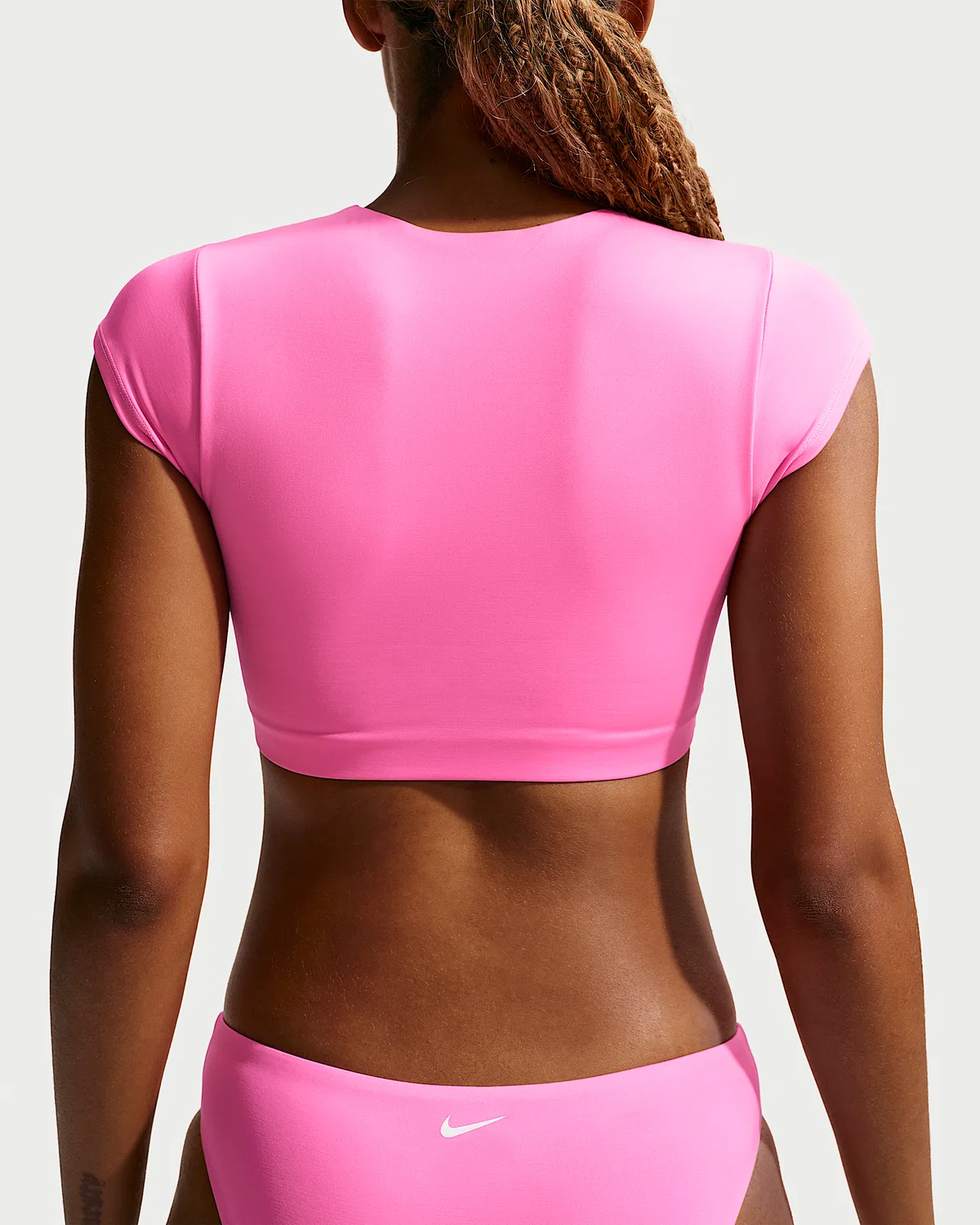 Женский укороченный топ для плавания Nike Swim, Pink Glow — фото 2