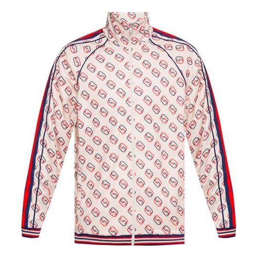 

Куртка ss21 full print pattern stand collar sports jacket Gucci, бежевый