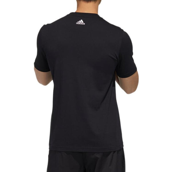 Футболка Men's adidas Cartoon Alphabet Logo Printing Round Neck Short Sleeve Black T-Shirt, черный — фото 4