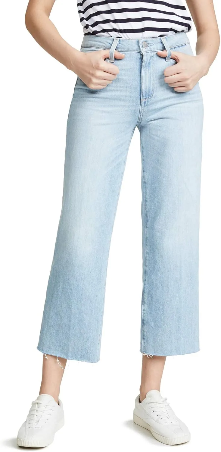 

PAIGE Женские брюки Nellie Wide Leg Cropped High Rise в цвете Everlong