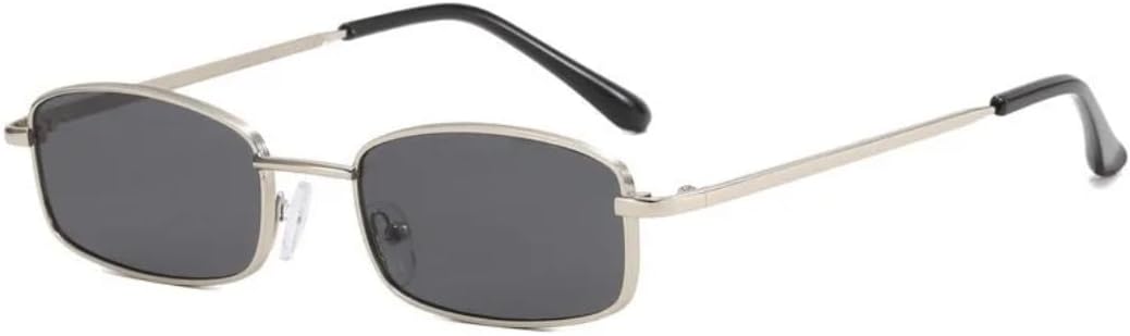 

Солнцезащитные очки с защитой от УФ-излучения UV400 | Металлическая панк-оправа, маленькая | для женщин и мужчин, для занятий спортом на открытом воздухе и вождения DSVIGF, Silver-black