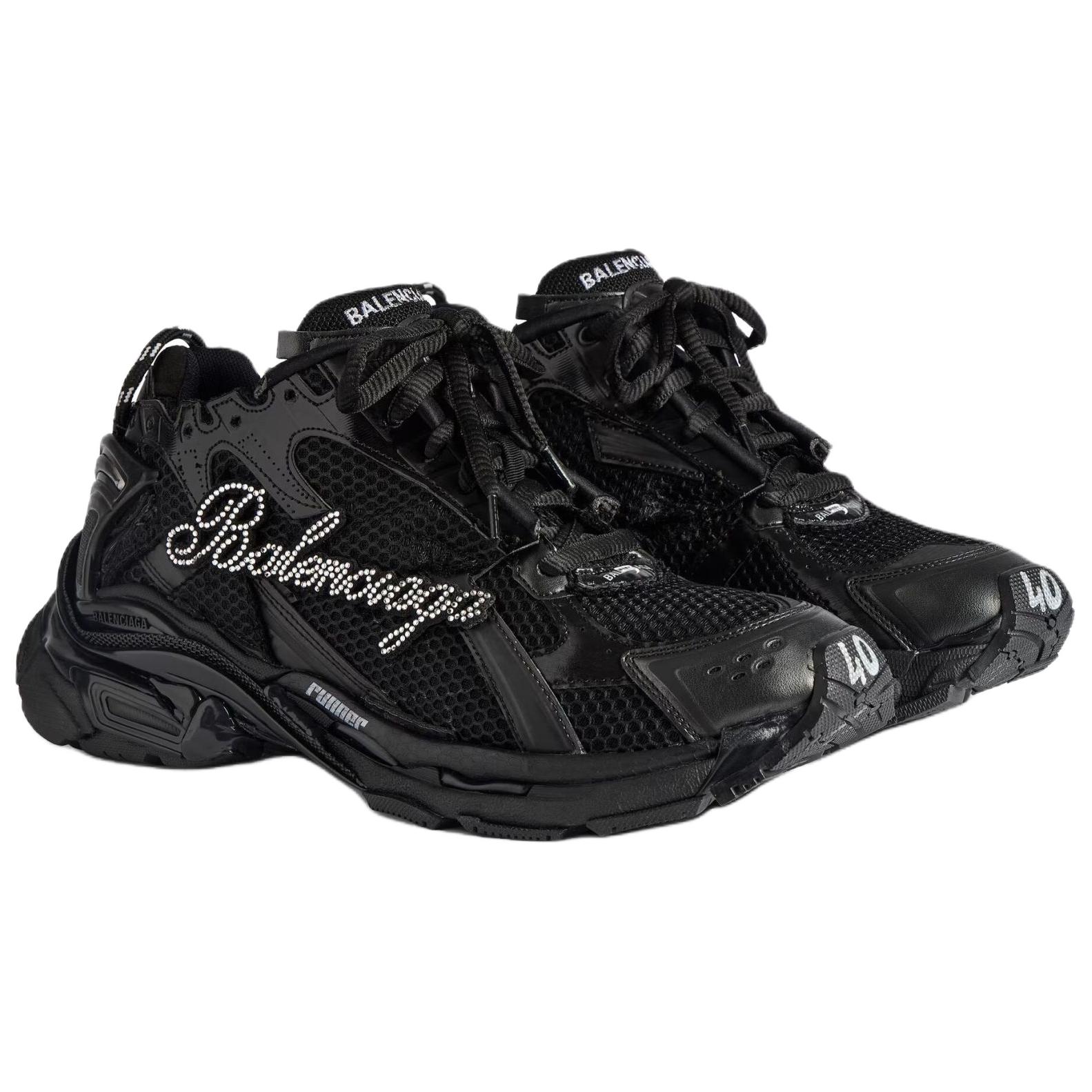 Кроссовки Runner Low Top Chunky мужские Balenciaga, черный — фото 4