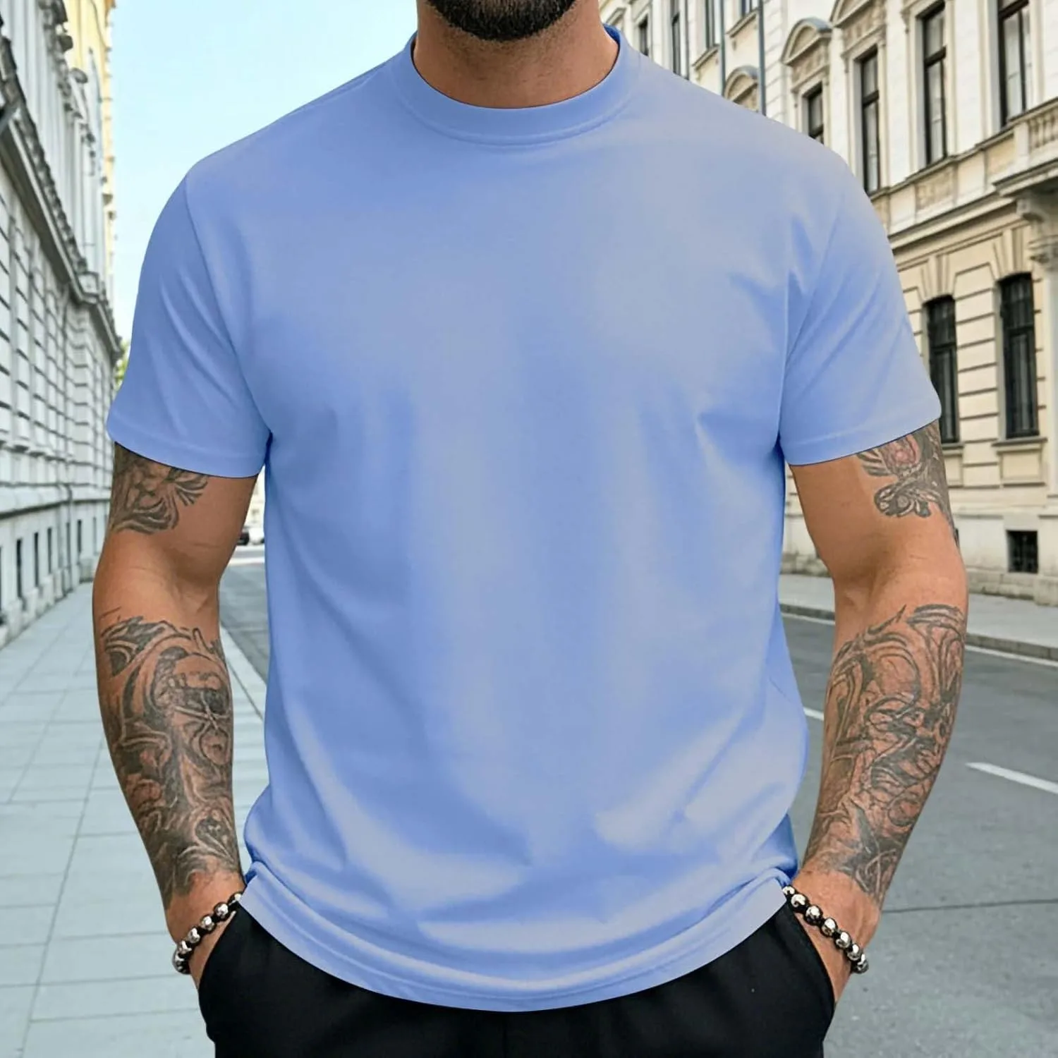 Мужская футболка с коротким рукавом и круглым вырезом Casual Quick Dry — фото 2