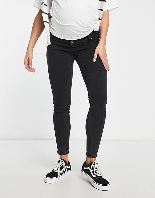 

Черные джинсы скинни с выступающими выступами ASOS DESIGN Maternity.