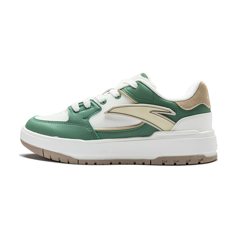 

Кроссовки ANTA Life Collection Skateboarding Shoes Men Low-top Familiar Green/ivory White/raw Wood Color/granular Rice Yellow, желтый