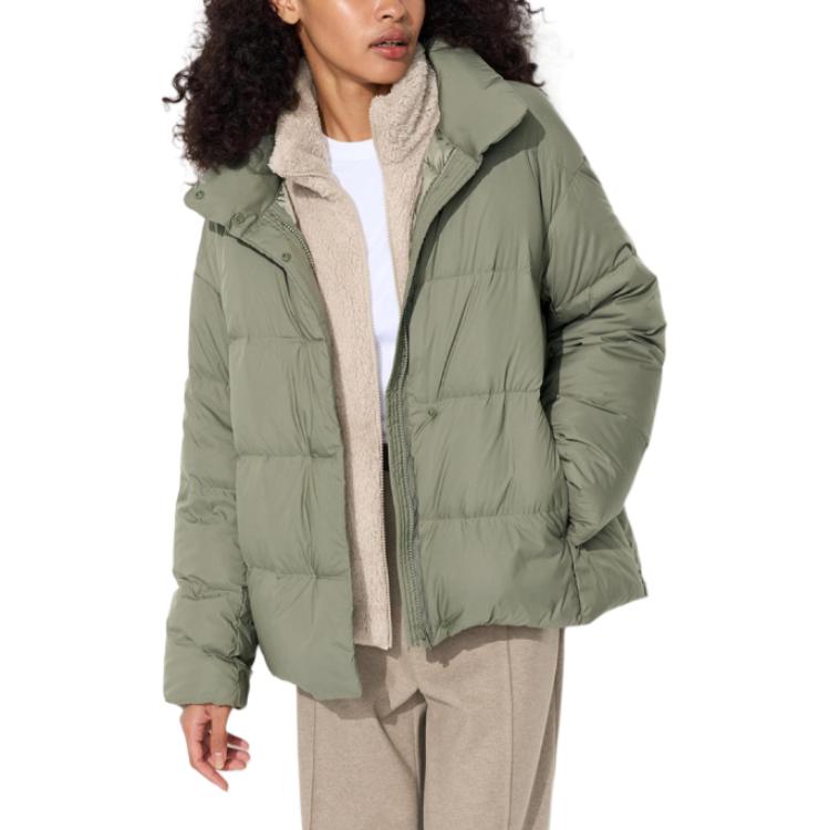 

UNIQLO Женский пуховик оливковый, Olive