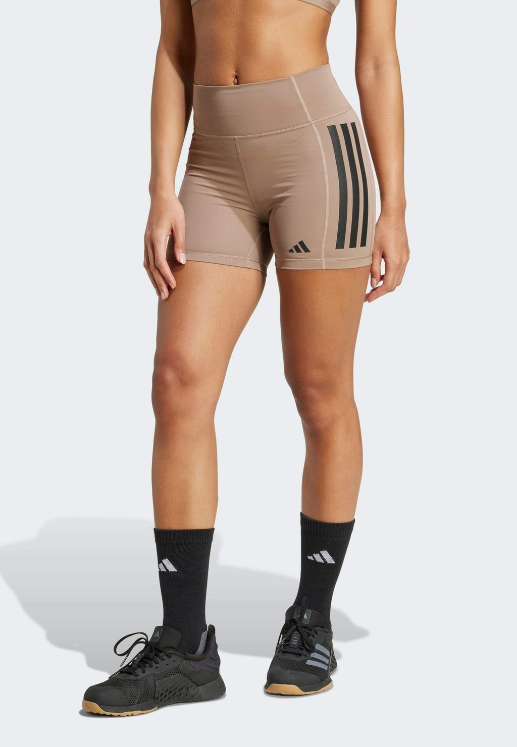 

Леггинсы OPTIME 3 STRIPES Adidas Performance, коричневый