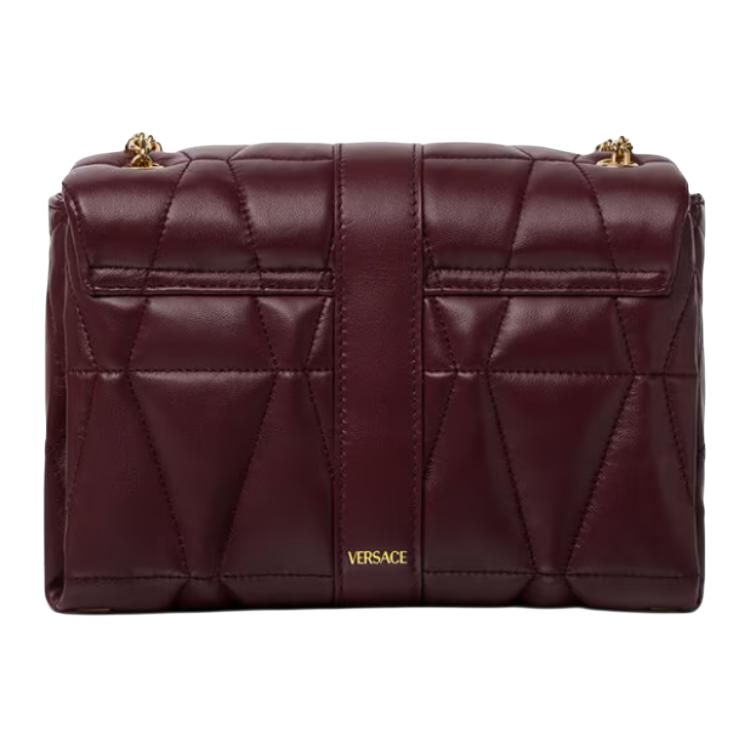 VERSACE FANSIZHE Kleio Lambskin Shoulder Bag Women's Burgundy Red — фото 3