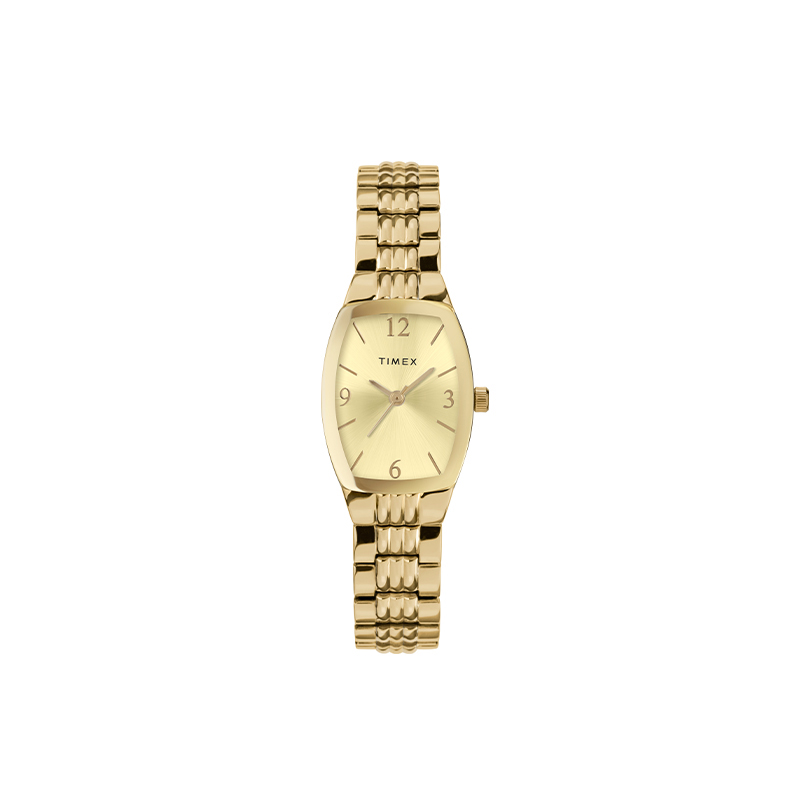 

TIMEX Часы Q Series Wrist Watch Quartz Movement Stainless Steel Strap 21mm Gold Dial Women's Watch TW2V25600, Gold