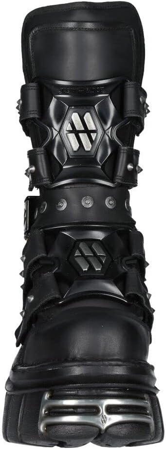 Ботинки New Rock M-MET422-S1 унисекс металлические черные кожаные платформенные готические ботинки — фото 3