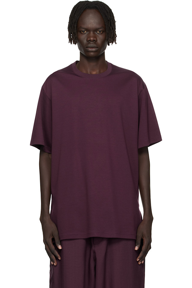 

Y-3 Футболка с коротким рукавом премиум-класса бордового цвета