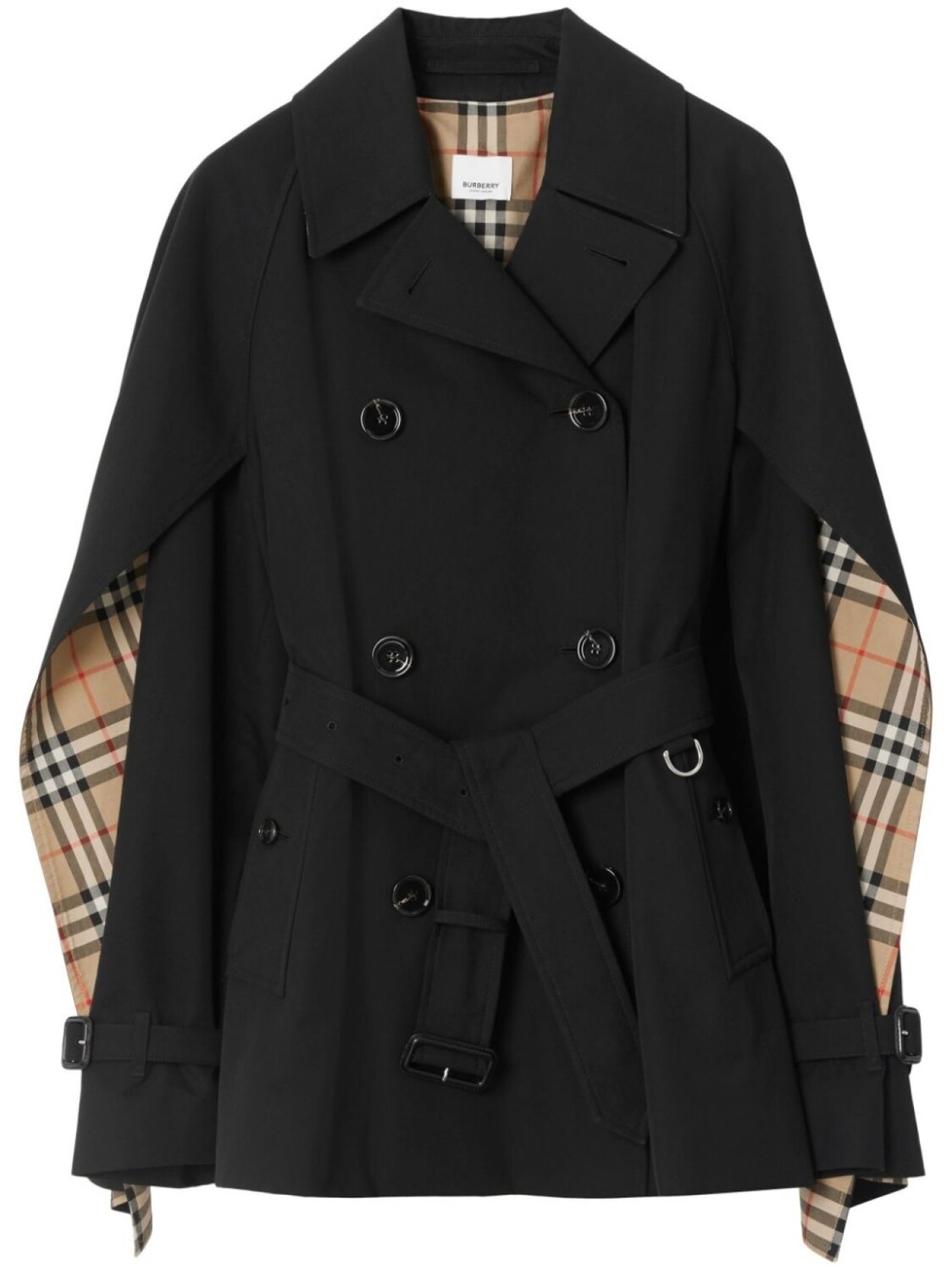 

Burberry тренч с рукавами кап, черный