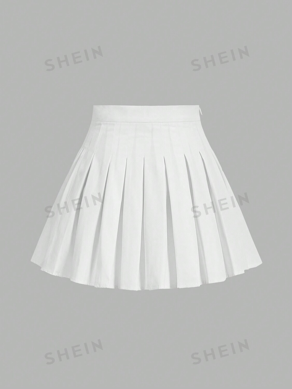 

EZwear Плюс Размер Летняя повседневная однотонная плиссированная юбка Shein, белый