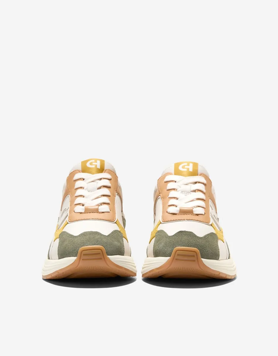 Женские кожаные кроссовки, выполненные из кожи и дышащей сетки Cole Haan, бежевый — фото 3