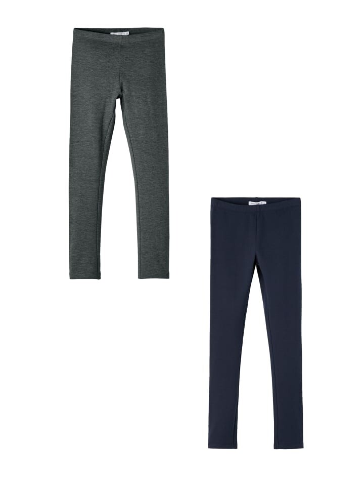 

Леггинсы name it 2er Set Regular Fit weich bequem Basic, цвет grau-blau