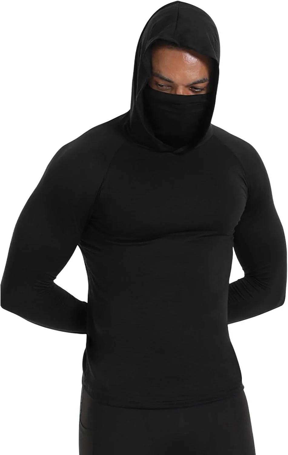 

Футболка с капюшоном и маской для рыбалки, UPF 50+, длинный рукав