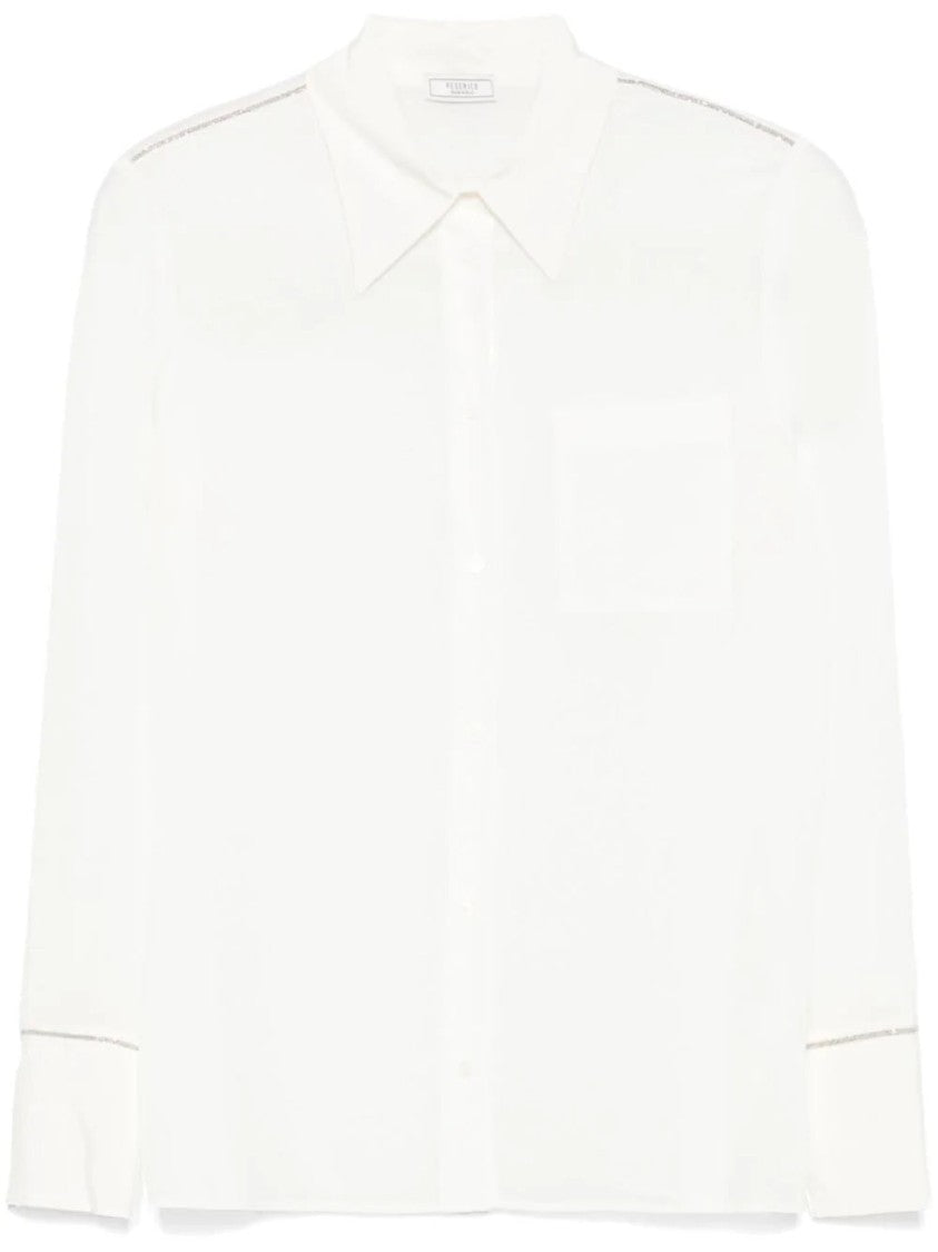 

Рубашка с бисерной вышивкой Peserico, белый