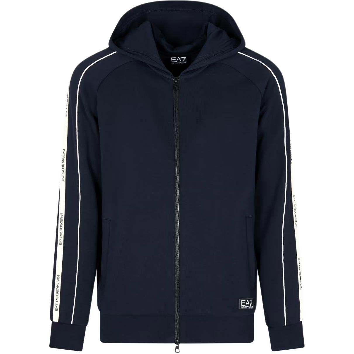 

Хлопковый худи ea7 tape detailed EMPORIO ARMANI, синий