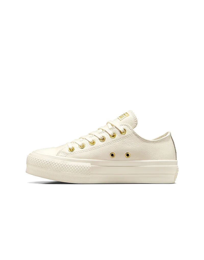 Кеды Converse Chuck Taylor All Star Lift на платформе, золотистые хиты в цвете цапля/золото — фото 3