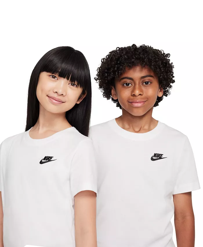 Футболка с вышитым логотипом и принтом в спортивном стиле Nike, белый — фото 3