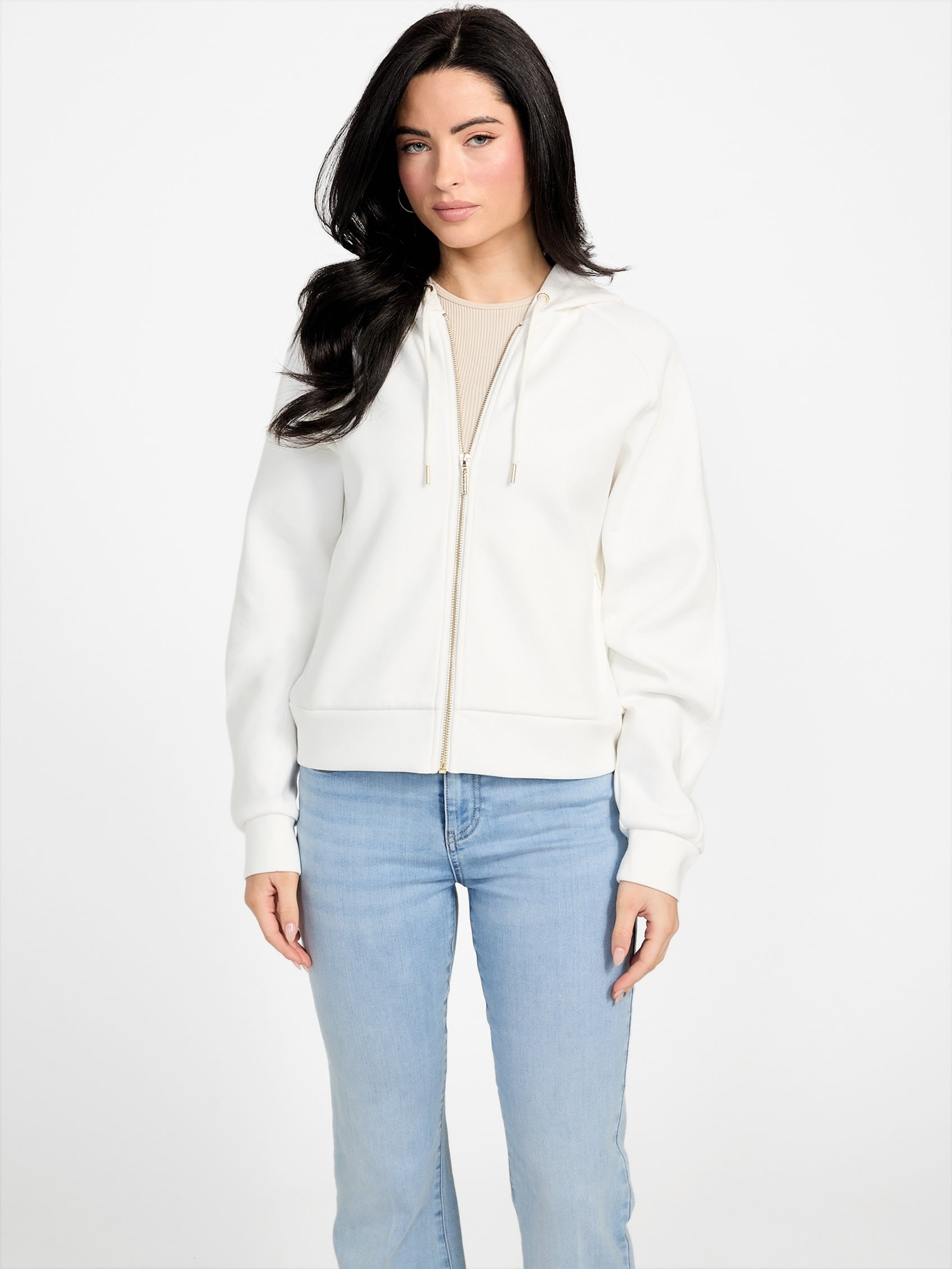 

Толстовка с капюшоном Katana на молнии Guess Factory, цвет milky