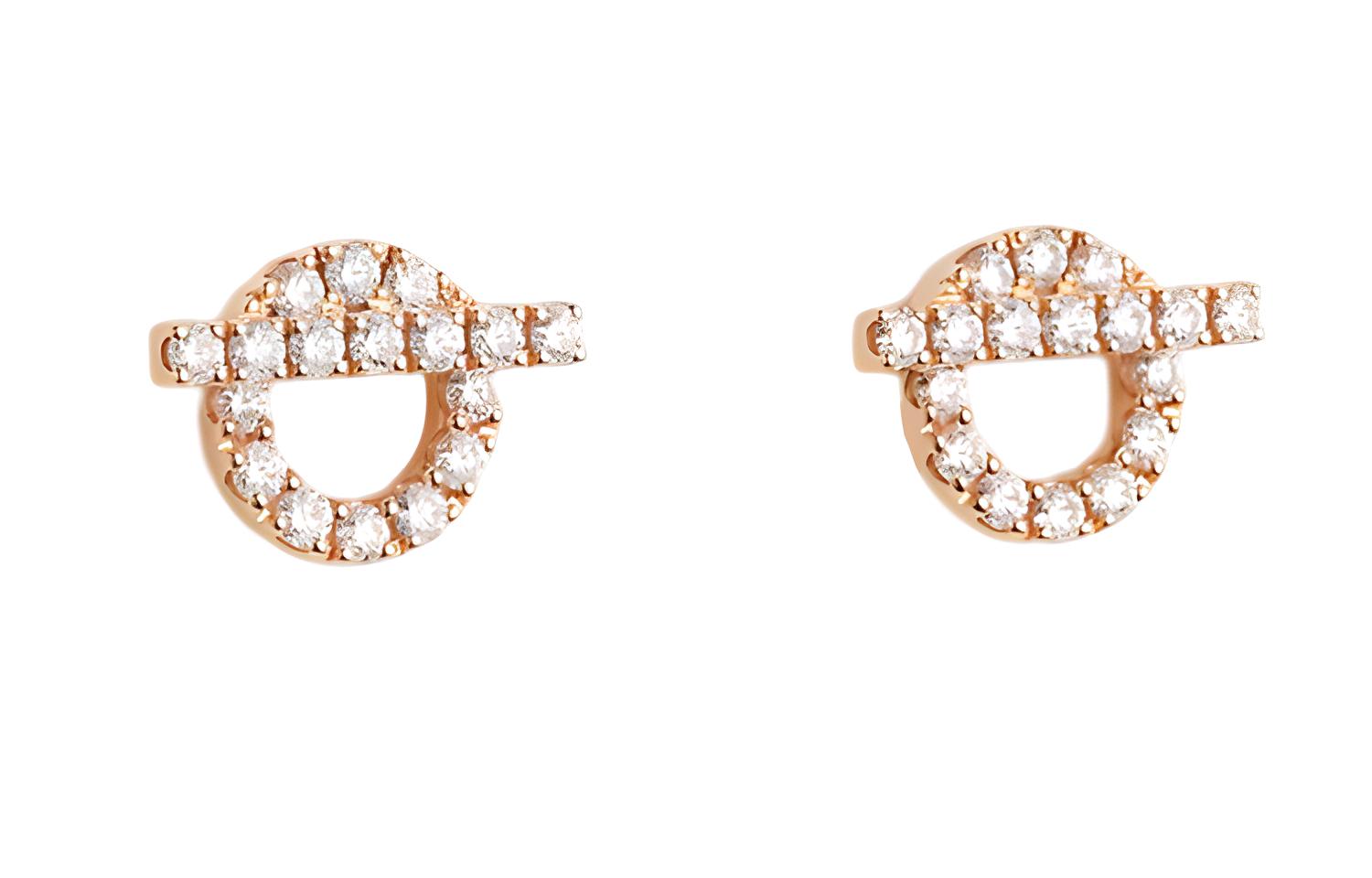 

HERMES Серьги-гвоздики Finesse для женщин Rose Gold