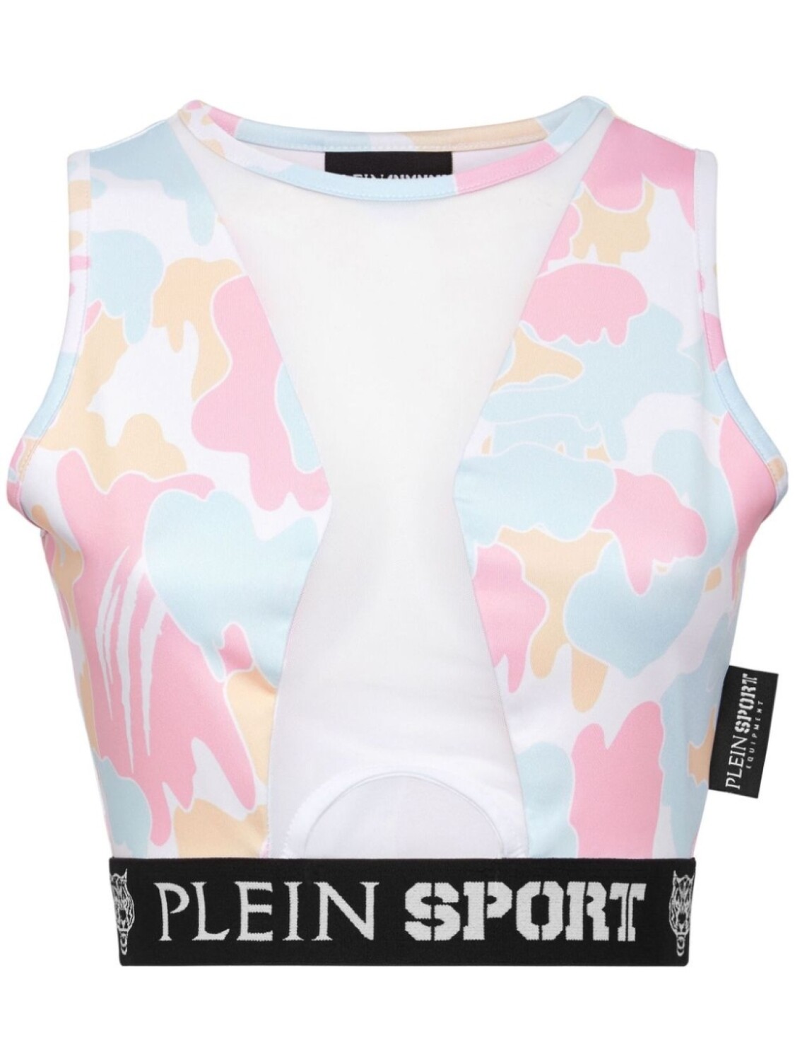 

Plein Sport укороченный топ с камуфляжным принтом, розовый