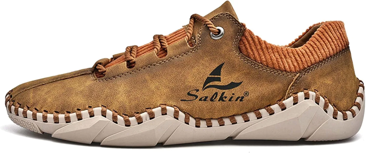 

Мужские повседневные прогулочные туфли, модные кроссовки, лоферы на шнуровке, ретро офисные туфли, мужская обувь для активного отдыха, походов, вождения, мужские кожаные туфли больших размеров DZBAJRQM, коричневый