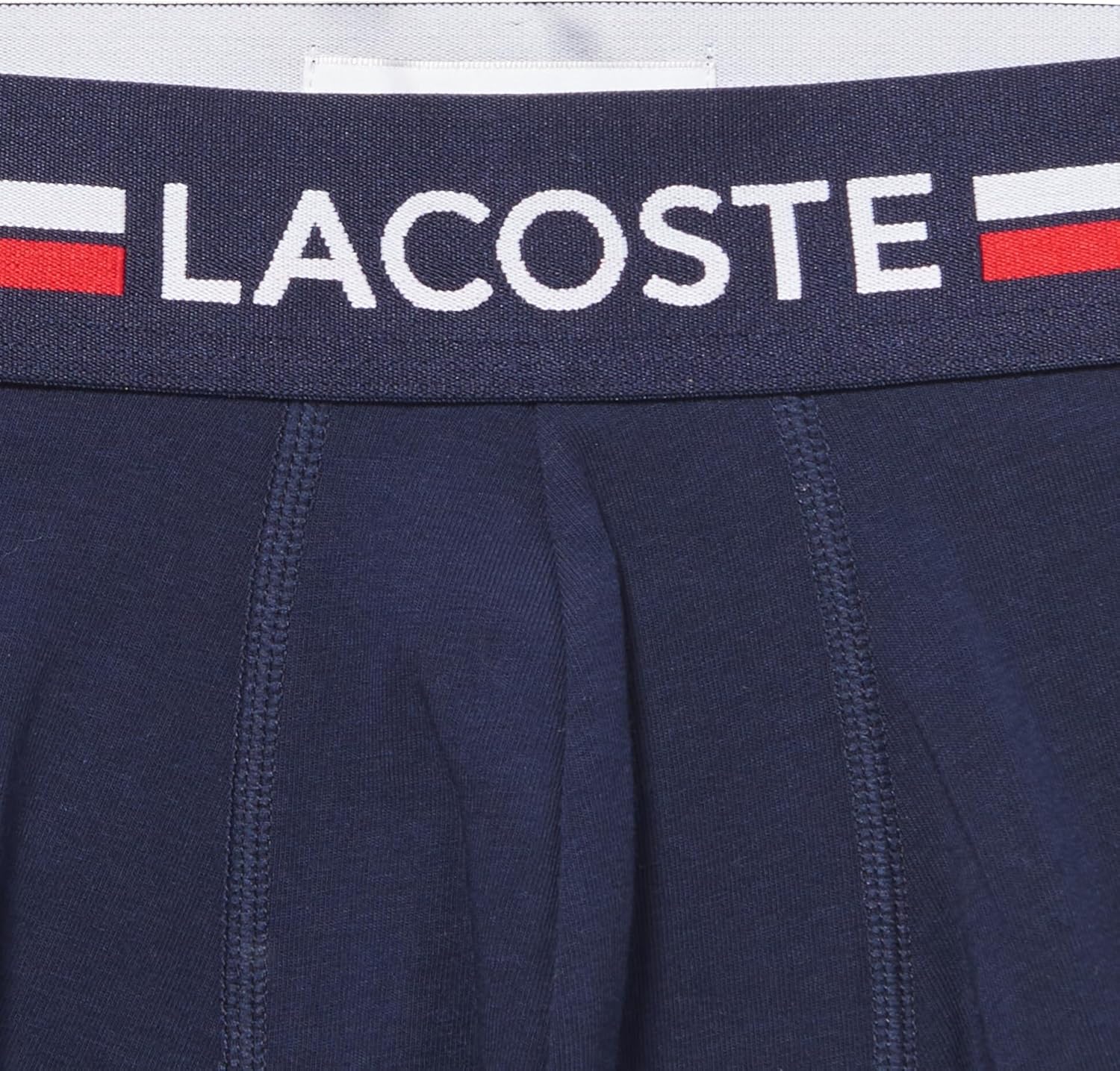 Lacoste мужские хлопковые боксеры с принтом Animation, 3 шт, Navy Blue/Dove Grey/Red — фото 2